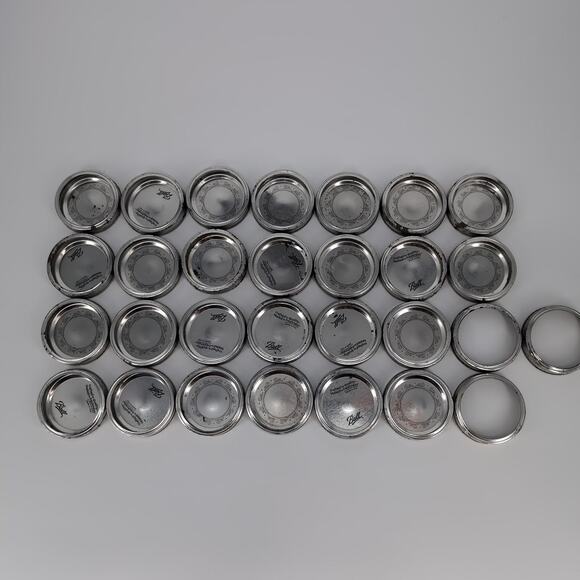 Twenty Two (22) Wide Mouth Mason Jar Metal 2 pc Lids Caps Covers Closures - FAIR - Picture 2 of 10